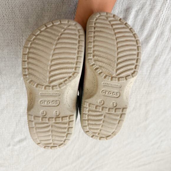 Crocs Pink, Blue, Silver Sparkle Shoes with Disney Jibbitz - Size J1 - Picture 6 of 7